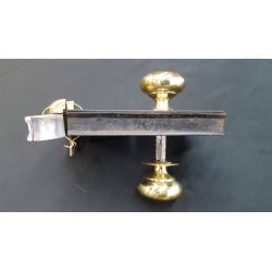 Restored Carpenter Rim Lock Set w/ Knobs Key & Keeper 5" x 4 1/4" GA4378
