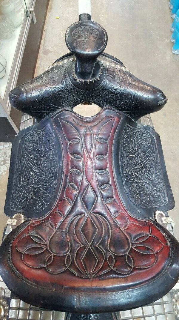 1959 Ornate Leather Dress Saddle Prop used in MGM Movie GS00725