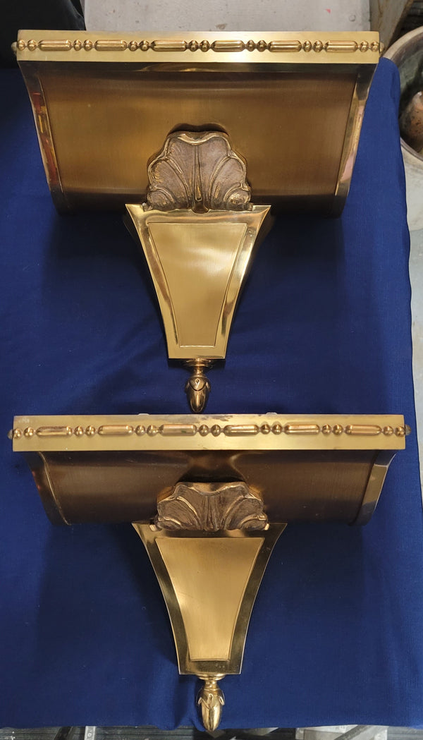 1898 Rambusch NY Art Deco Bronze & Brass 14 1/2" T x 15 3/8" W Sconces GS00889