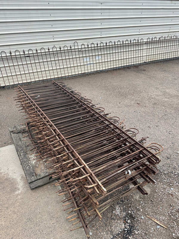 127 Ft of Antique Wrought Iron Hairpin Fencing GA21025