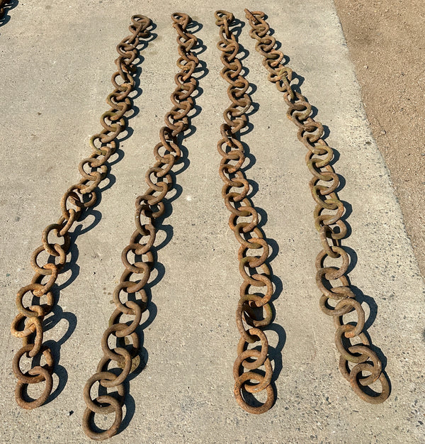 33 Ft of Antique Industrial Iron Round Link Chain GA20919