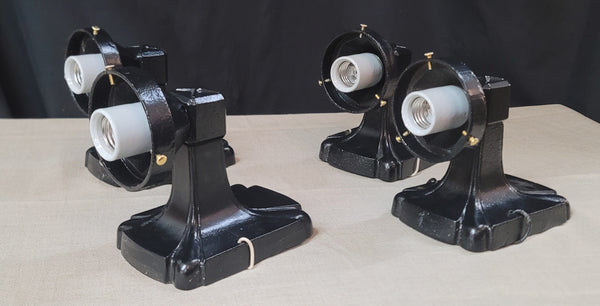 Set of 4 Restored Art Deco Cast Iron Exterior Sconces 7 1/2" T x 4 3/4" GS010918