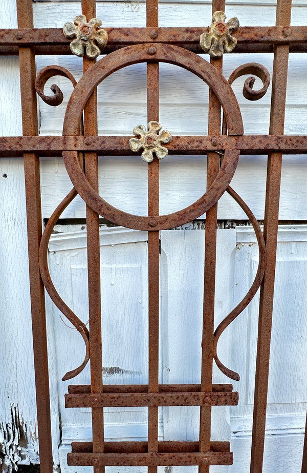 Antique Iron Garden Gate w/ Floral Accents GA20402