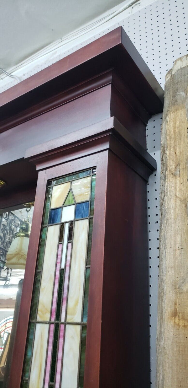 Restored 1920's Art Deco Back Bar Carrara Top Stained Glass Panels & Lighting