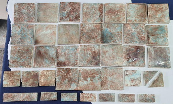 Vintage Lot of 37 Trent Co. Pastel Glazed Ceramic Tiles GS00665