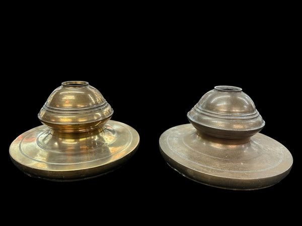 Pair of Antique Solid Brass 8" Wide Chandelier Canopies GA20711