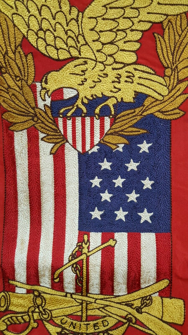1900's 2 Sided Embroidered Dept. of Virginia United Spanish War Veterans Flag GS00710