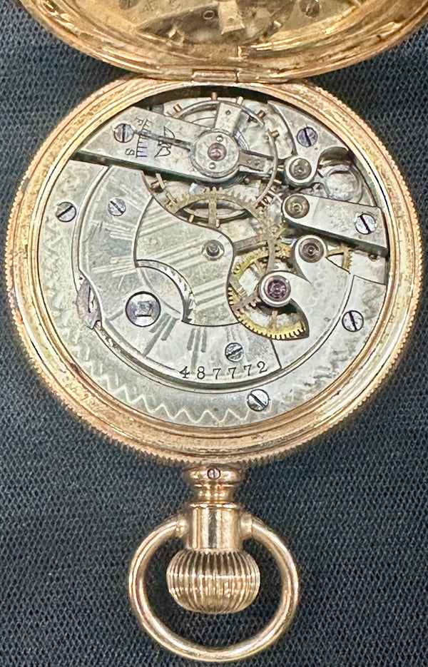 1893 2" Longine 14K Gold Pocket Watch - Size 6, 15 Jewels GA20544