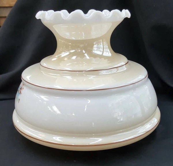 Vintage Floral Hurricane Lamp Shade 8 1/2" T x 10" W and 6 1/2" Fitter GS00982