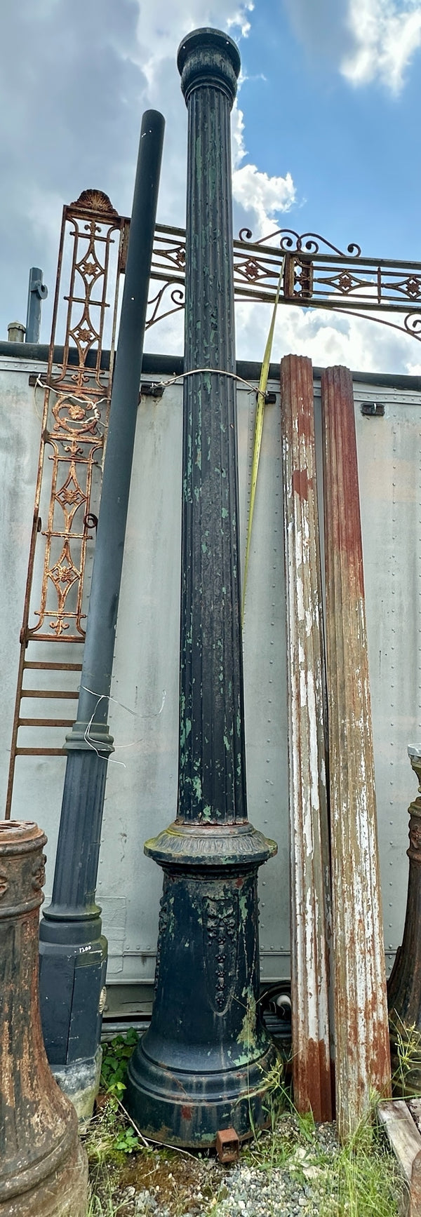 13 Ft Victorian Fluted Cast Iron Street Light Post GA20289