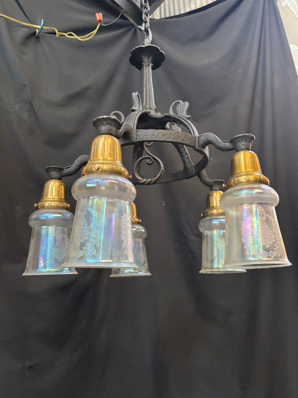 Cast Iron and Brass 5-Light Fixture GA21161