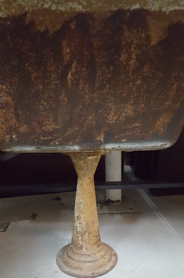 Large Antique Double Cast Iron Pedestal Sinks 55" x 43"x 26" GA1140