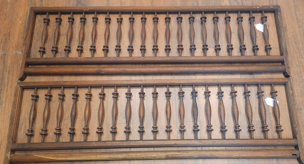 Vintage 2 Piece Ornate Wooden Fretwork Panels 18" T x 60" L GS00890