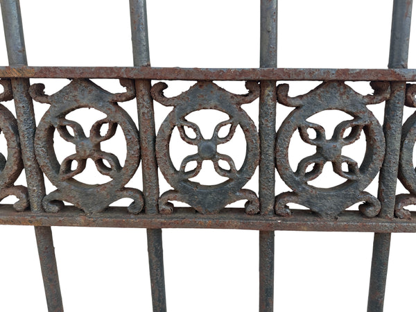 Antique Wrought Iron Victorian Style Garden Gate - 39" W x 39.75" T - GA20972
