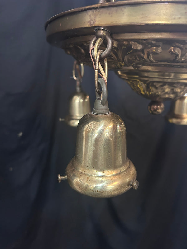 4 Light Antique Brass Chandelier 16"x14" GS010953