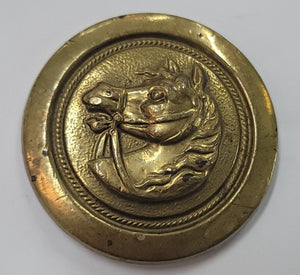 Original Civil War Raised Embossed Horse Bridle Rosette in Brass 2 1/4