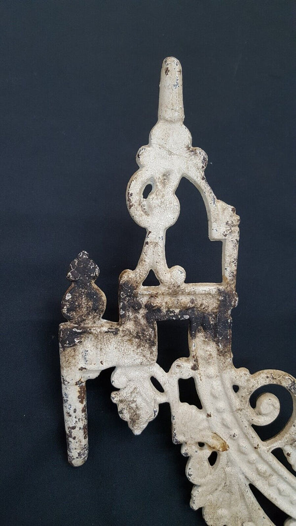 Ornate Victorian Cast Iron Oil Lamp Sconce with Wall Bracket