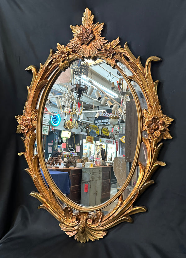 Vintage Regency Gilt Wood Oval Mirror GA20302