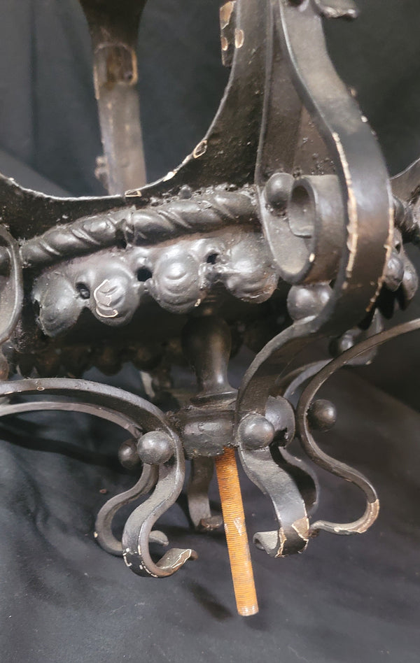 Ornate Victorian Wrought Iron Lamp Post Base Top 18" x 12" GS00783