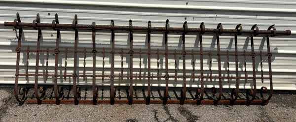 32 Feet of Iron Fence Panels with Pressed Tin Rosettes GA21366