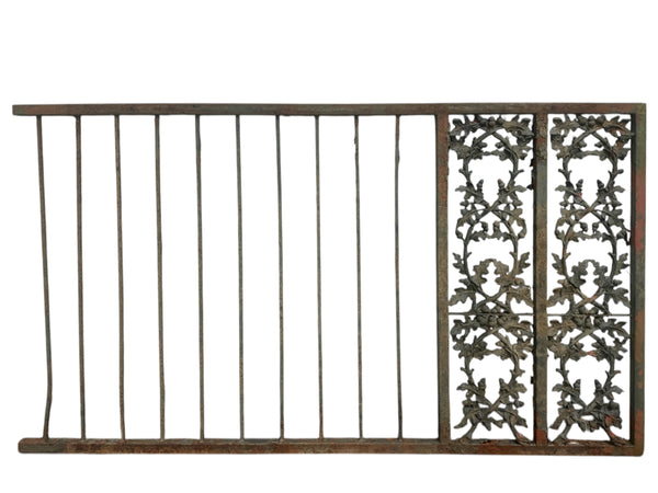 91 Ft of Antique Wrought Iron Fencing w/ Decorative Panels GA20999