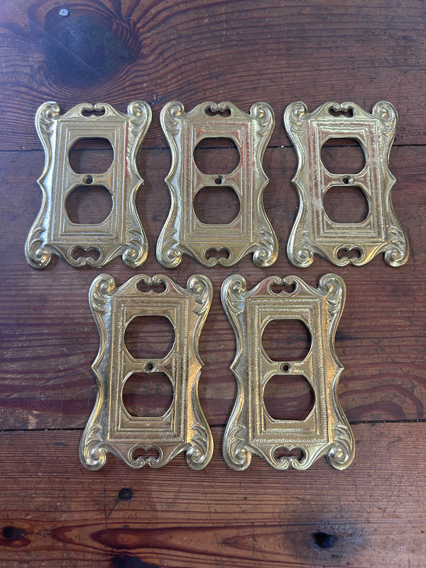 Set of 5 Brass Switch Plates/Covers GS010981