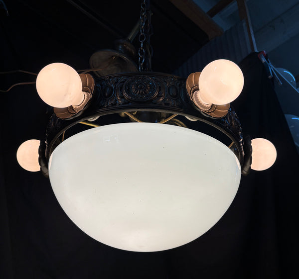 Pair of Bronze 6-Light Globe Chandeliers GA21361