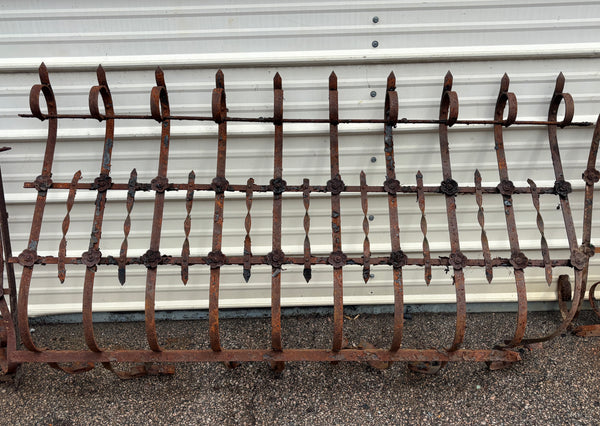 76 Feet of Iron Fence Panels with Cast Iron Rosettes GA21365