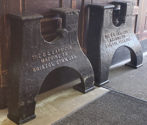 Rare Cast Iron Factory Machine Legs from C.G. Garrigus Machine Co GS00693