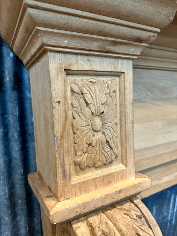 Classical Style Carved Pine Fireplace Mantel GA20726