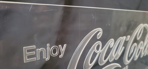 1980's Acrylic Coca Cola Free Standing Light Up Sign 18 3/8" x 10" GS01079