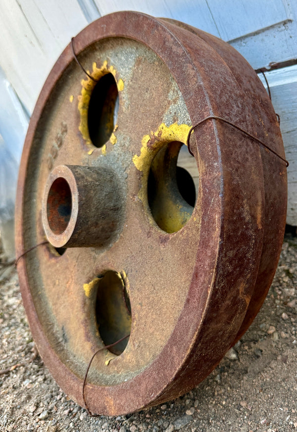 Pair of Industrial Cast Iron Cart Wheels GA20941