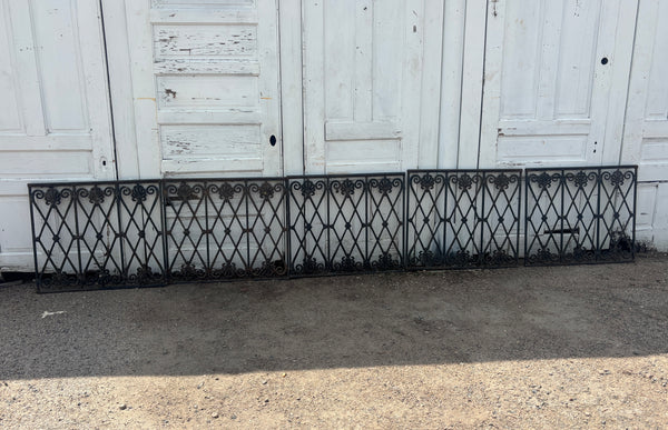 Five Cast Iron Fence Panels GA21206