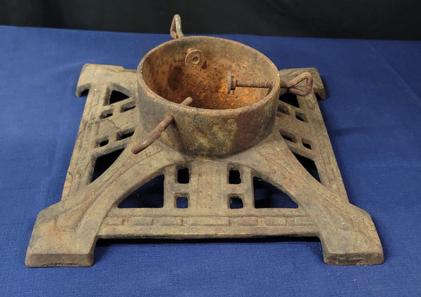 Vintage Art Deco Cast Iron Christmas Tree Stand 13 1/2" Square GS00915