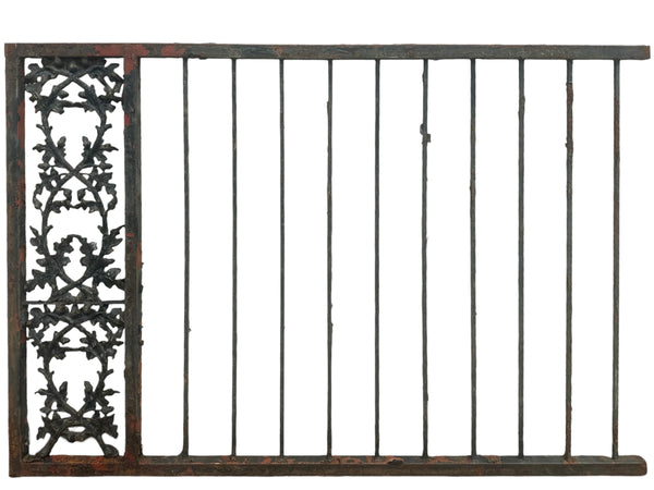 91 Ft of Antique Wrought Iron Fencing w/ Decorative Panels GA20999