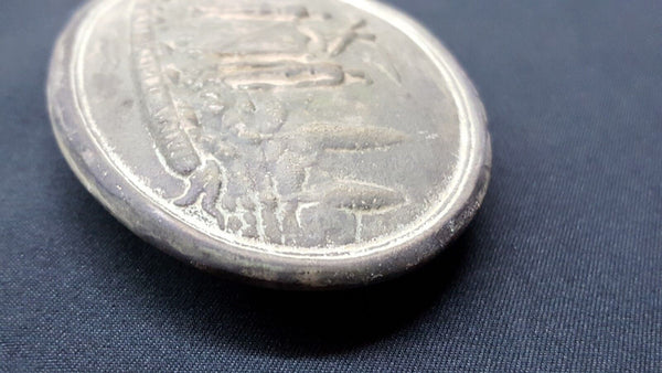 Civil War Reproduction Brass Oval Maryland Belt Buckle With 3 Hooks