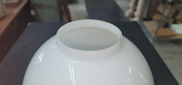 Vintage 9" Round White Hurricane Globe with 3 3/4" Fitter GS00731