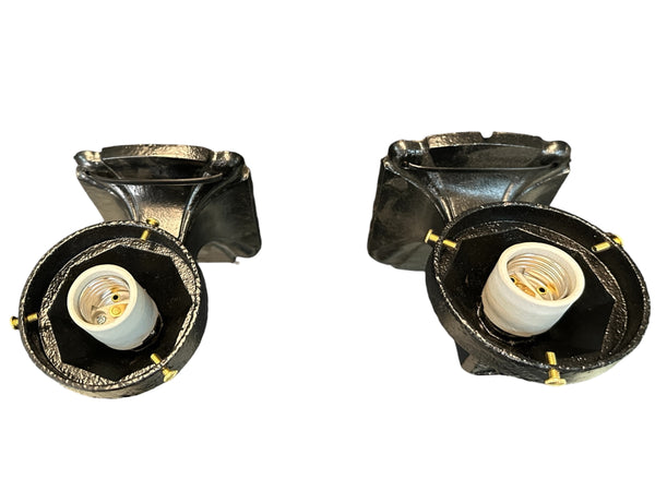 Restored Antique Cast Iron Wall Sconce Pair GA20690