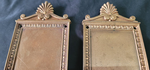Egg & Dart Bronze Door Knob Back Plates w/ Thumb Turns 12 1/2" x 3 1/2" GS01095