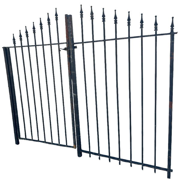 Antique Wrought Iron Entrance Gate Pair w/ Latch GA20907