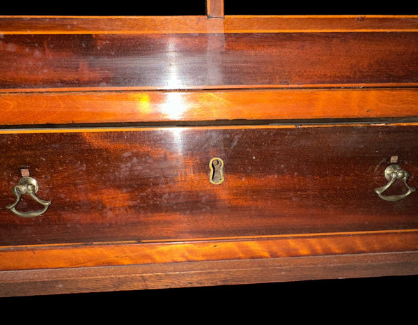 Antique Traditional Mahogany & Tiger Oak Wood Inlaid Cabinet GA20379
