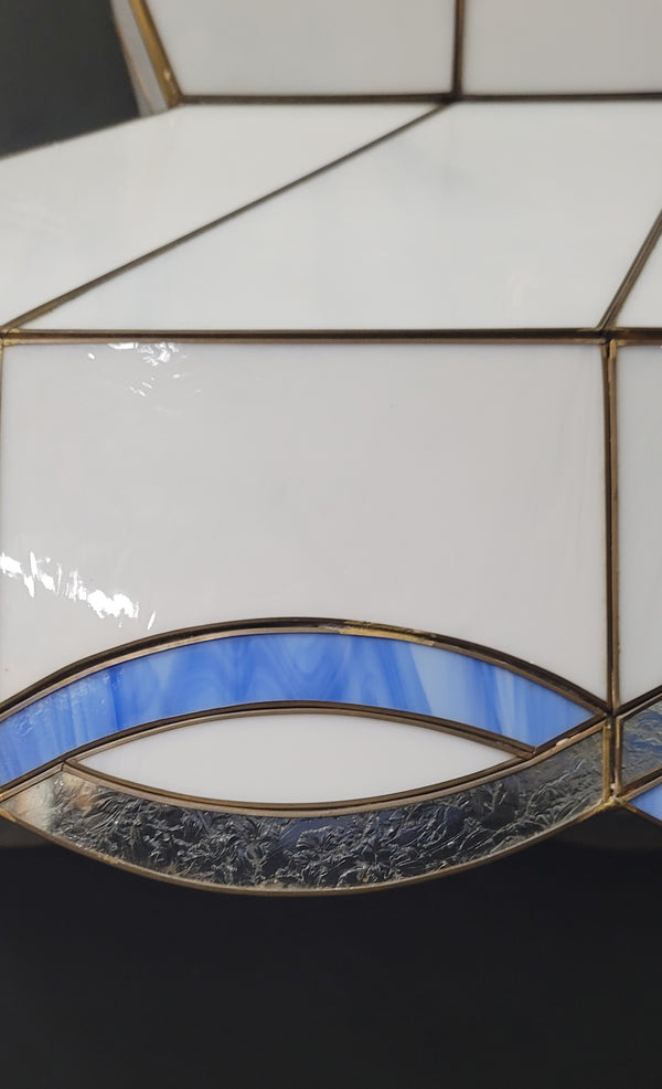 Large Stained Glass Two Light Chandelier 36" x 13" x 12" GS00881