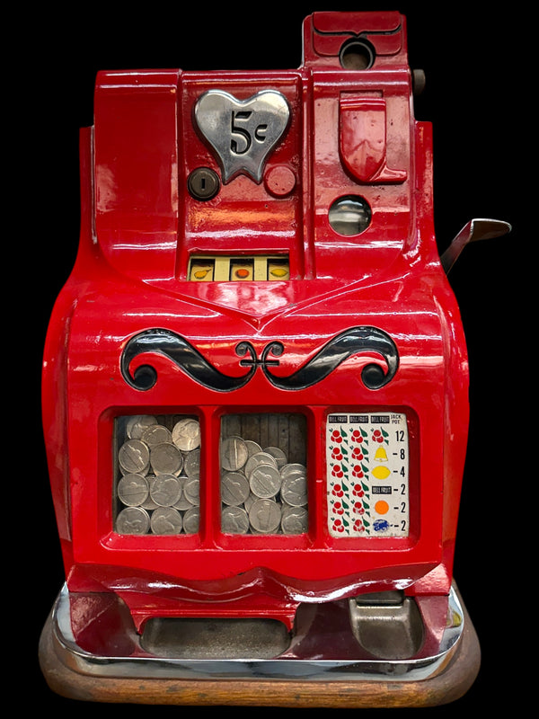 Vintage 1941 Novelty Mills 5 Cent QT Sweetheart Slot Machine GA20985
