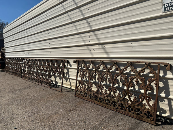 26' Ft of Antique Ornate Cast Iron Garden Gate Fencing GA20848