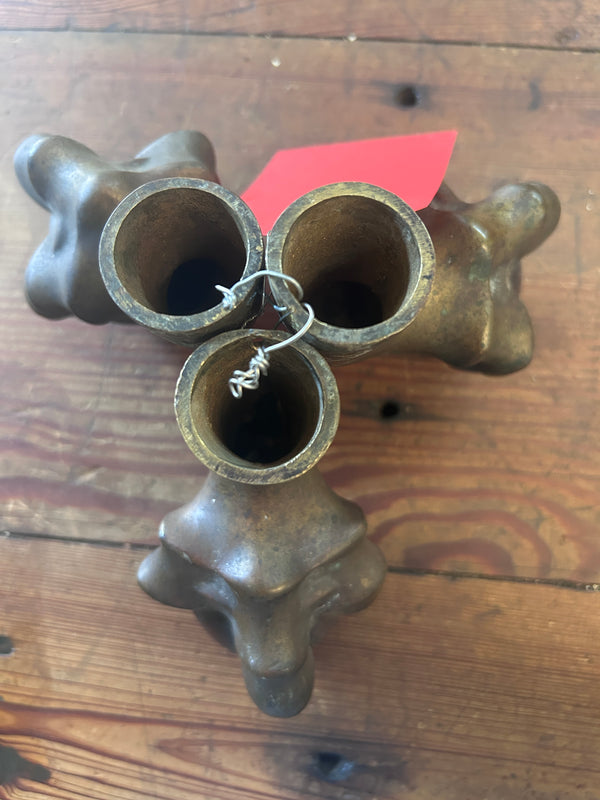 Antique Brass and Wood Piano Stool Feet Set GS010976