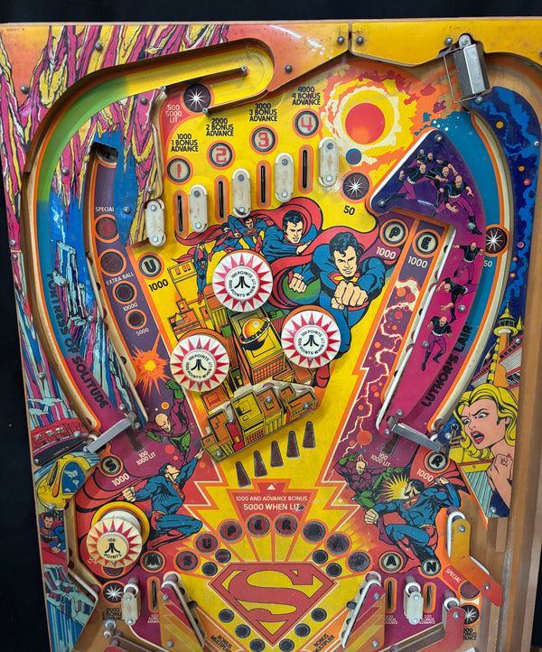 1970s Superman Atari Pinball Playfield GA21330