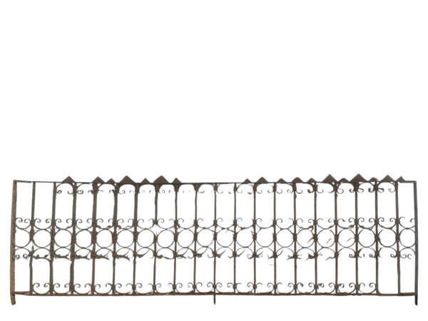 18+ Ft of Antique Wrought Iron Garden Gate Fencing GA20845