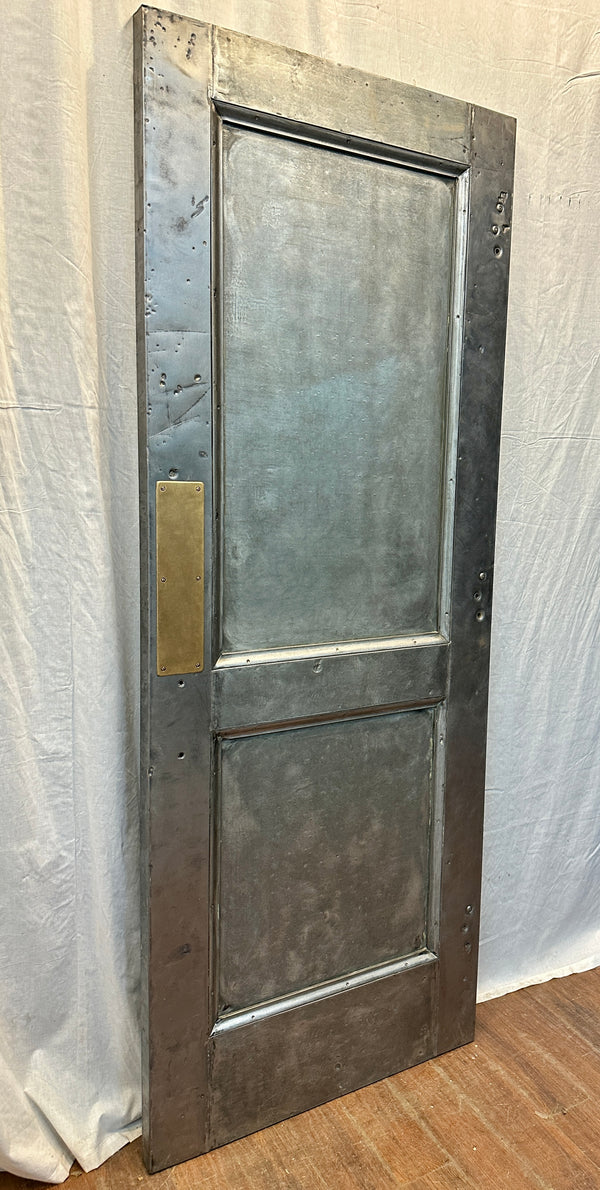 2-Panel Galvanized Steel Door w/ Brass Push Plate GA20572