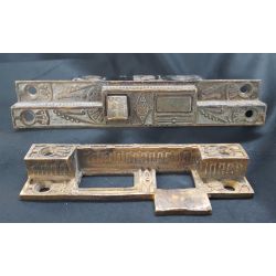 Ornate Eastlake Victorian Rabbeted Mortise Lock w/ Keeper 4 7/8" x3 1/2" GA2002