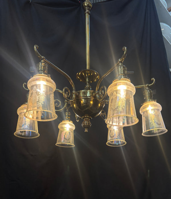 Victorian Brass 6-Light Chandelier GA21195